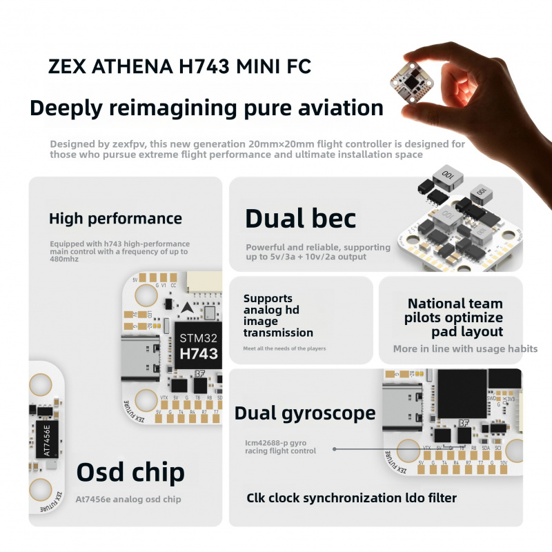 ZEX ATHENA H743 Mini Kontroler – Betaflight Fc recenzja i cena