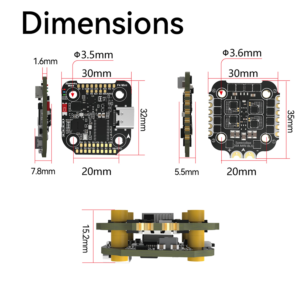 F405 MINI SpeedyBee F405 Mini  – F405 Flight Controller recenzja i cena