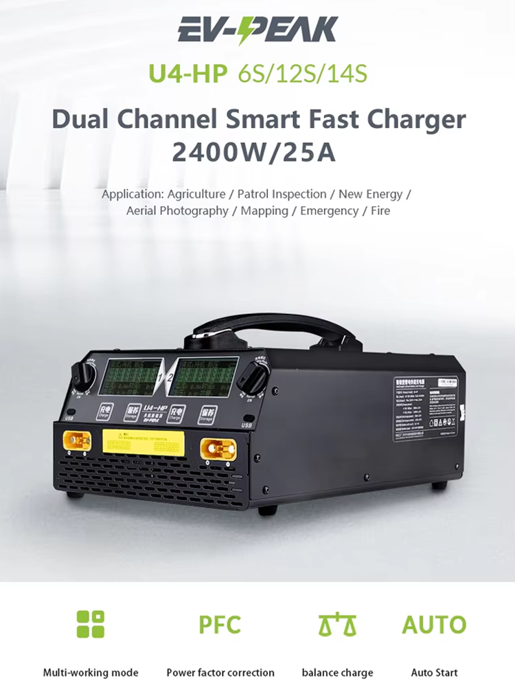 EV-PEAK U4-HP 2400W 25A Dwukan – Lipo Battery 6S recenzja i cena